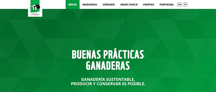 Captura del sitio web Buenas Prácticas Ganaderas